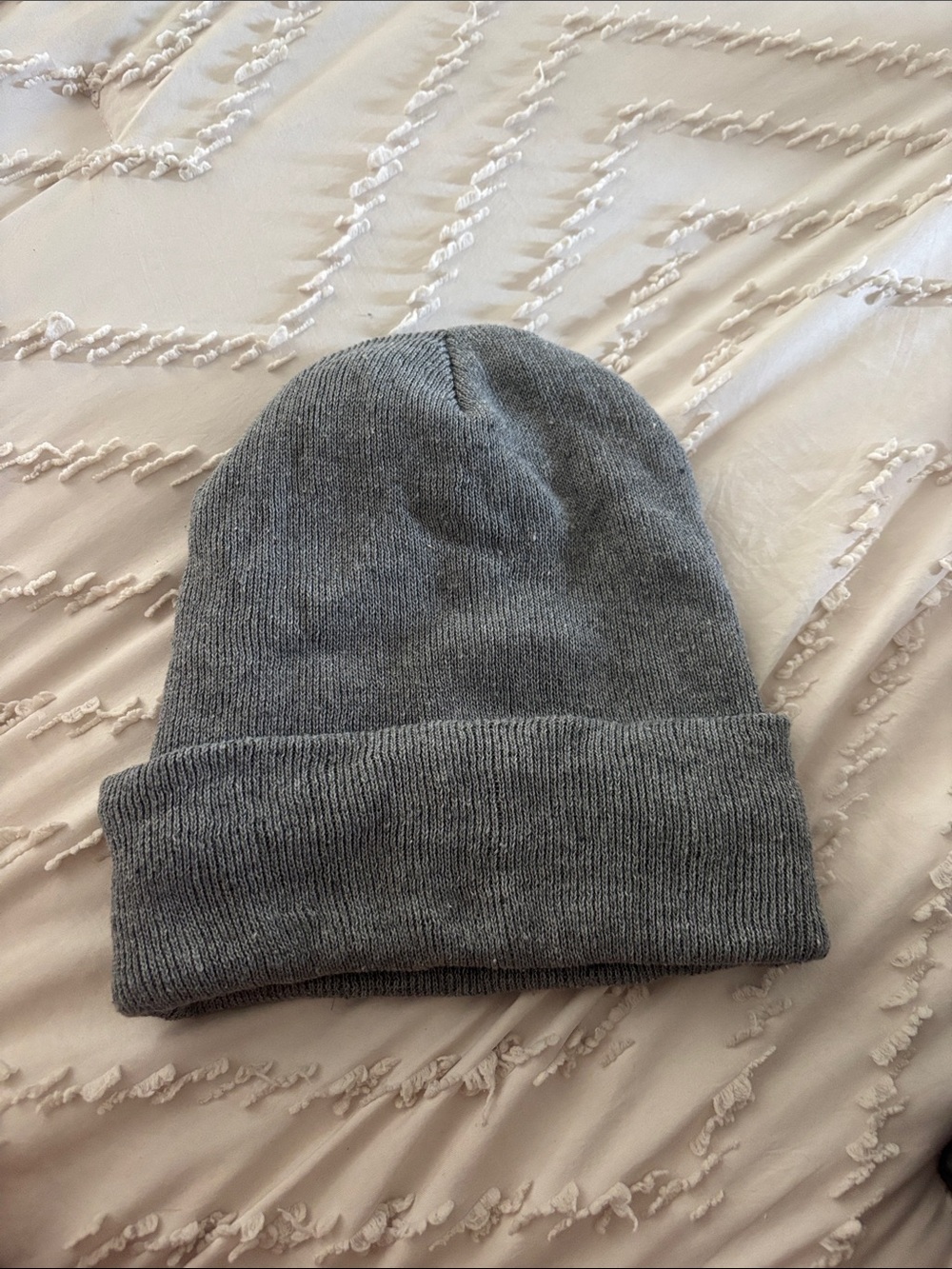 Gray Knit Beanie Hat - Unbranded